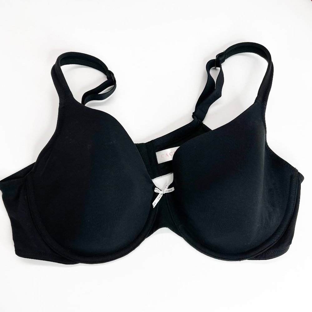 NEW Cacique Cotton Lightly Lined T-Shirt Bra - Black - 42D